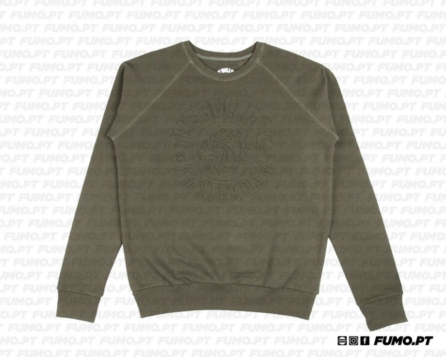 The Bulldog Amsterdam Crewneck Embossed Army Large
