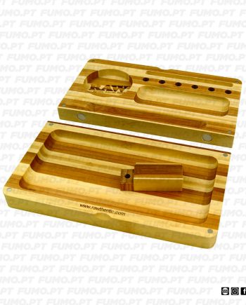 Raw Bamboo Rolling Tray Striped