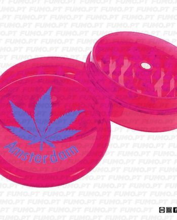 Ragga Grinder Plastic Pink Amesterdam + Leaf