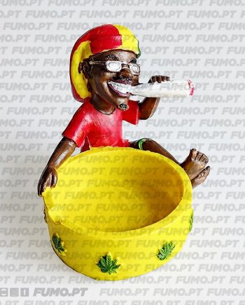 Ragga Ashtray Rasta Yellow and Leaf