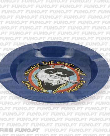Gangsta Panda Metal Ashtray Blue