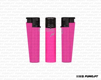 Clipper Large Jet Flame Solid Shiny Pink + BW