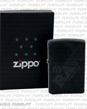 Zippo Raw Black Logo Black